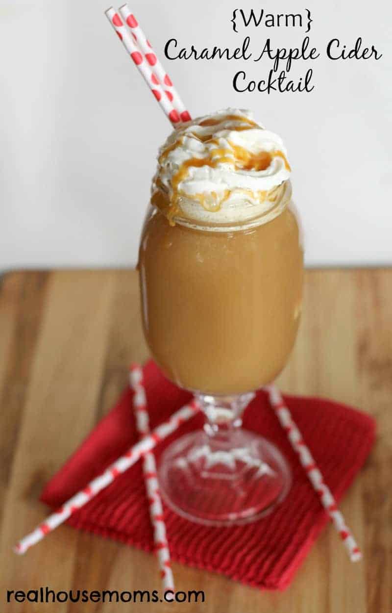 Warm Caramel Apple Cider Cocktail