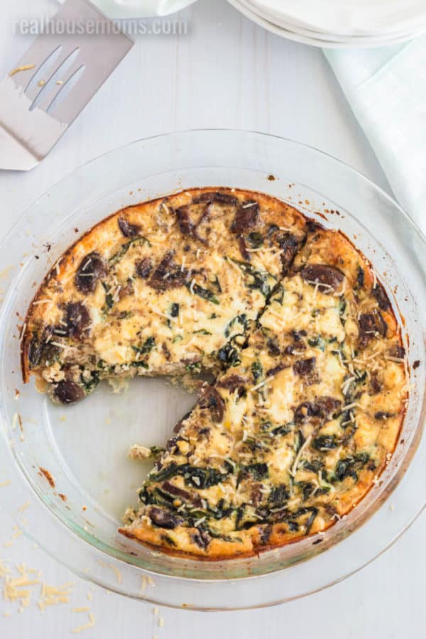 Spinach Mushroom Feta Crustless Quiche Recipe Real Housemoms