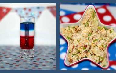 multiple images of fourth of july foods