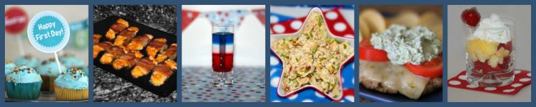multiple images of fourth of july foods