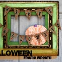 halloween frame wreath with bunting