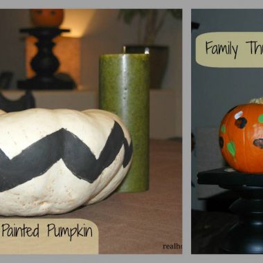 multiple images of painted pumpkins