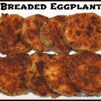 breaded eggplant slices on a plate