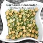 garbanzo bean salad in a bowl