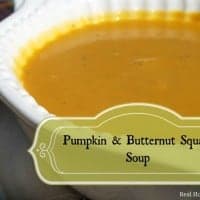 pumpkin and butternut squash soup in a bowl