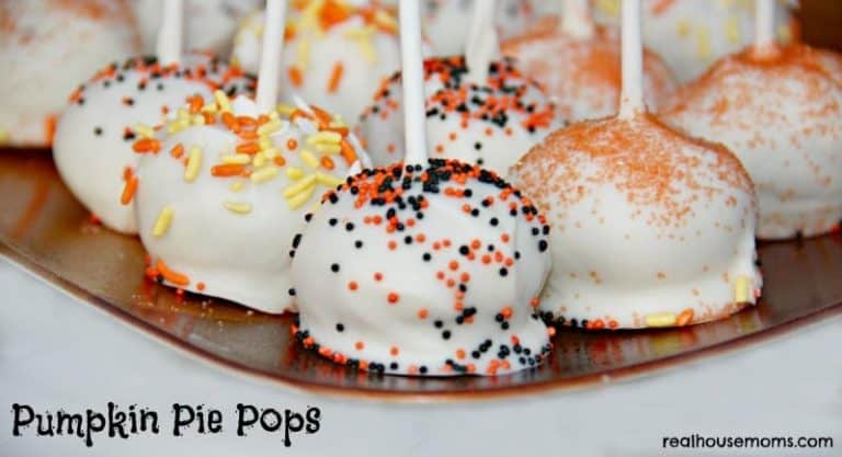 pumpkin pie pops on a platter