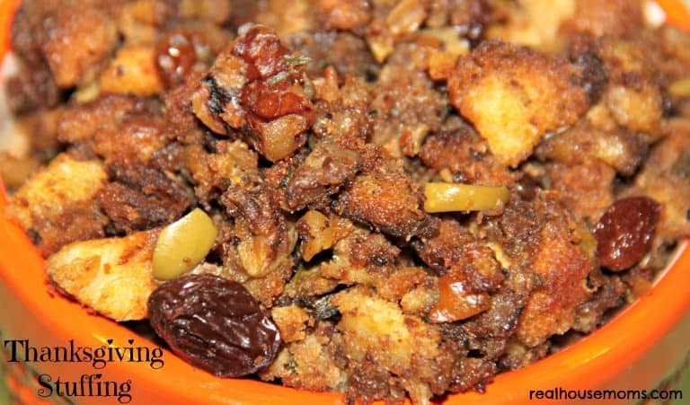 thanksgiving stuffing close up