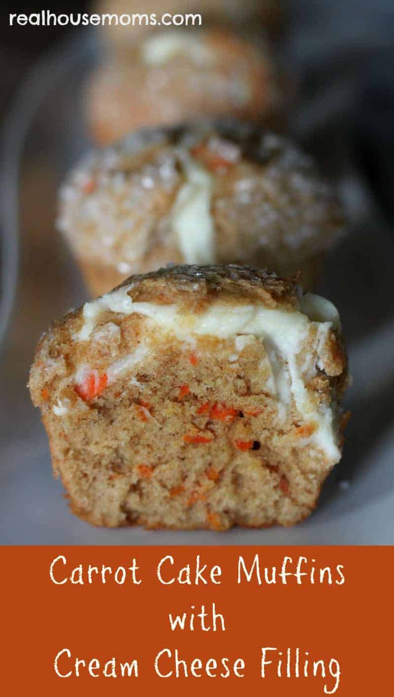 carrot cake muffins with cream cheese filling