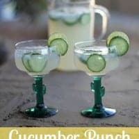 2 glasses or cucumber punch drinks