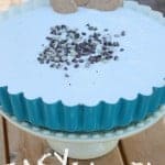 lime pie in a blue serving bowl