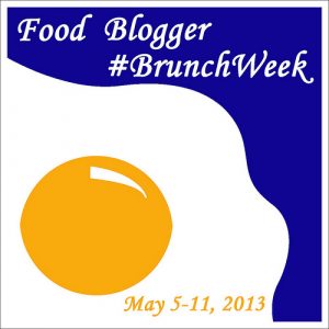 Graphic that reads "food blogger #branchweek" photo of egg in background