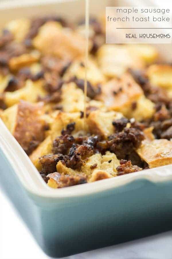 Maple Sausage French Toast Bake is amazing because it tastes great and you can make it AHEAD of time!!! YAY! 