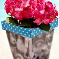 photo planter with flowers