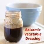 balsamic vegetable dressing in mason jar