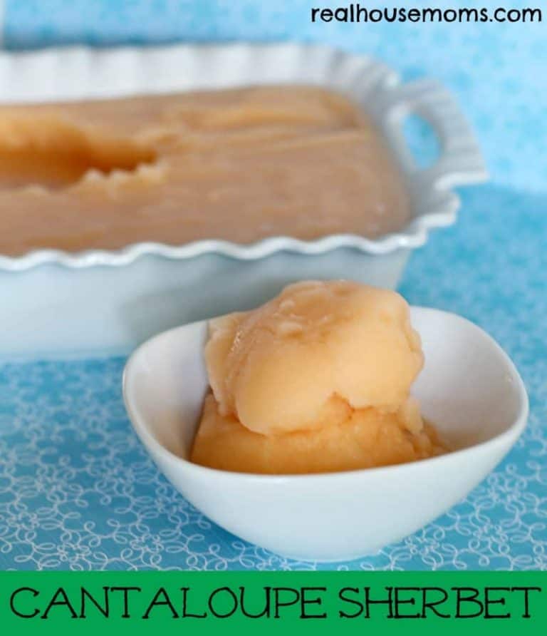 cantaloupes sherbet in a bowl