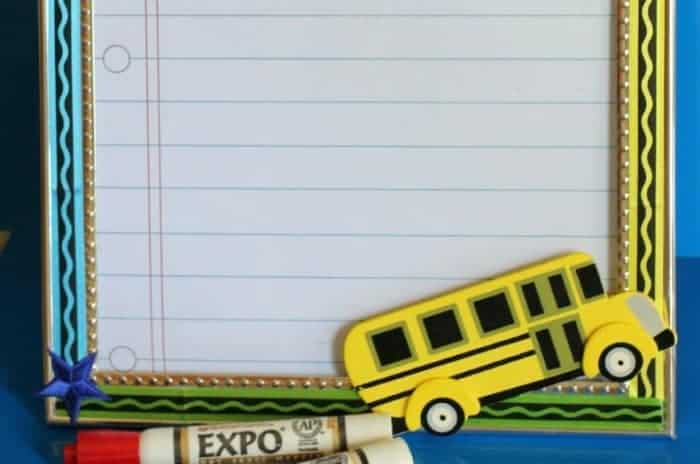 Dry erase fram back to school