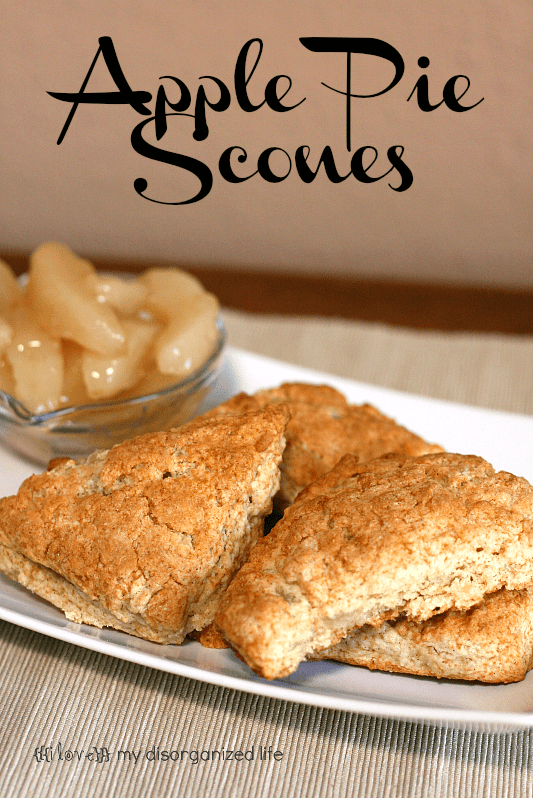 apple pie scones on a serving platter