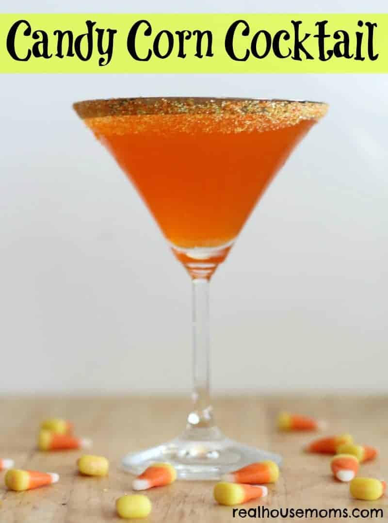 Candy Corn Cocktail in a martini glass