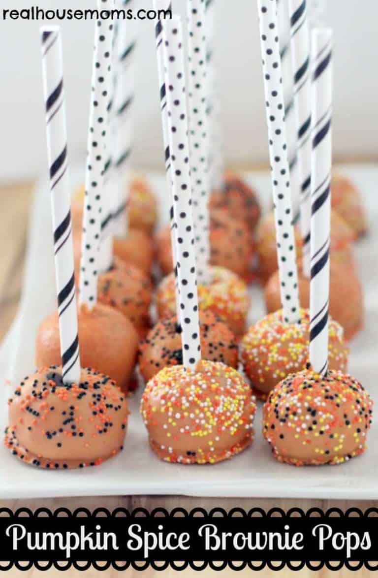 pumpkin spice brownie pops