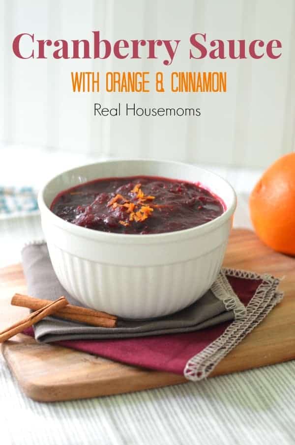 cranberry sauce with orange and cinnamon in a bowl