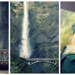 family vacation photos at waterfall