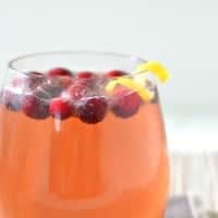 gingered cranberry sparkler in a glass