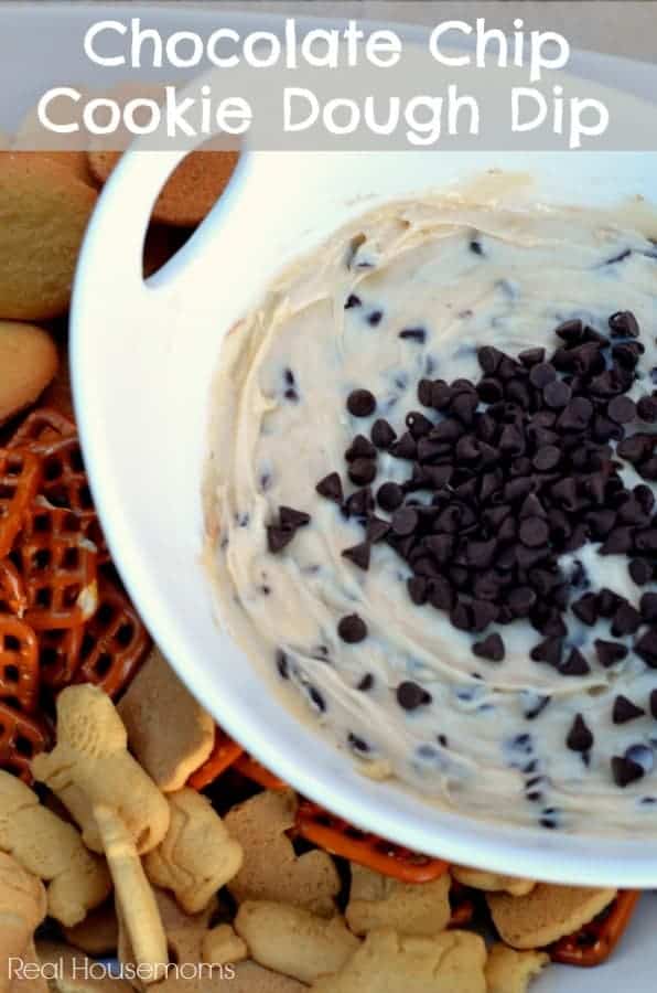 chocolate chip cookie dough dip in a bowl