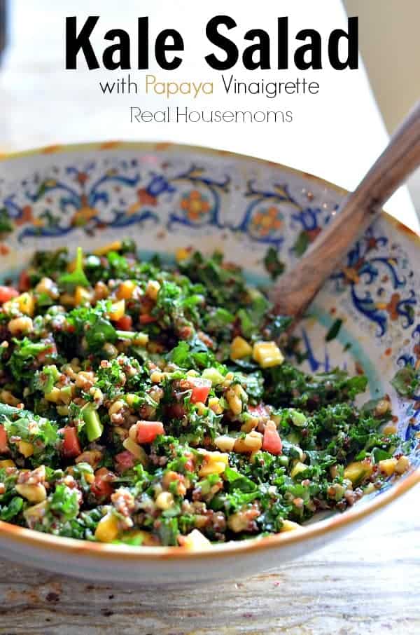 Kale Salad with Papaya Vinaigrette_Real Housemoms