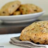carrot raisin scones on a napkin and in a bowl