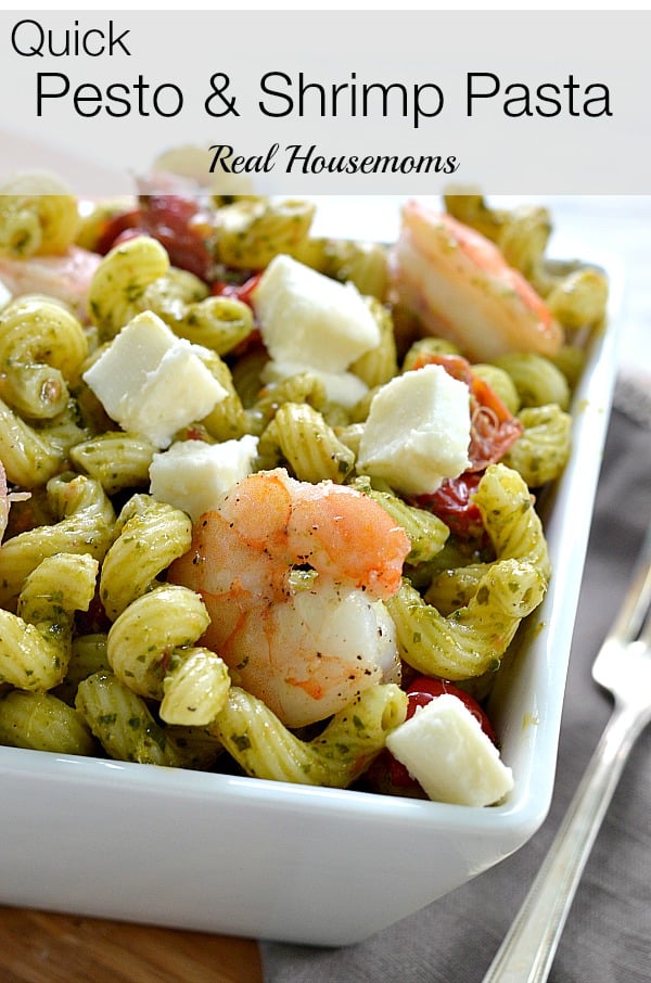 Quick Pesto and Shrimp Pasta ⋆ Real Housemoms