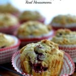 raspberry muffins on a baking rack