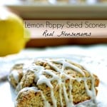 Lemon Poppy Seed Scones with drizzled glaze