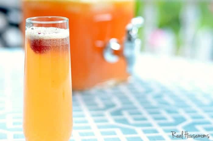 Sparkling Peach Punch in glass flute