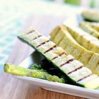 Super Simple Grilled Summer Veggies zookini's on a plate