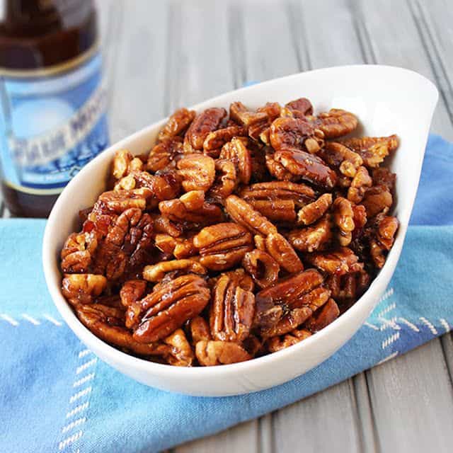 Beer and Bacon Glazed Pecans