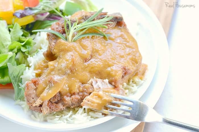 Slow Cooker Pork Chops with Peach Sauce | Real Housemoms