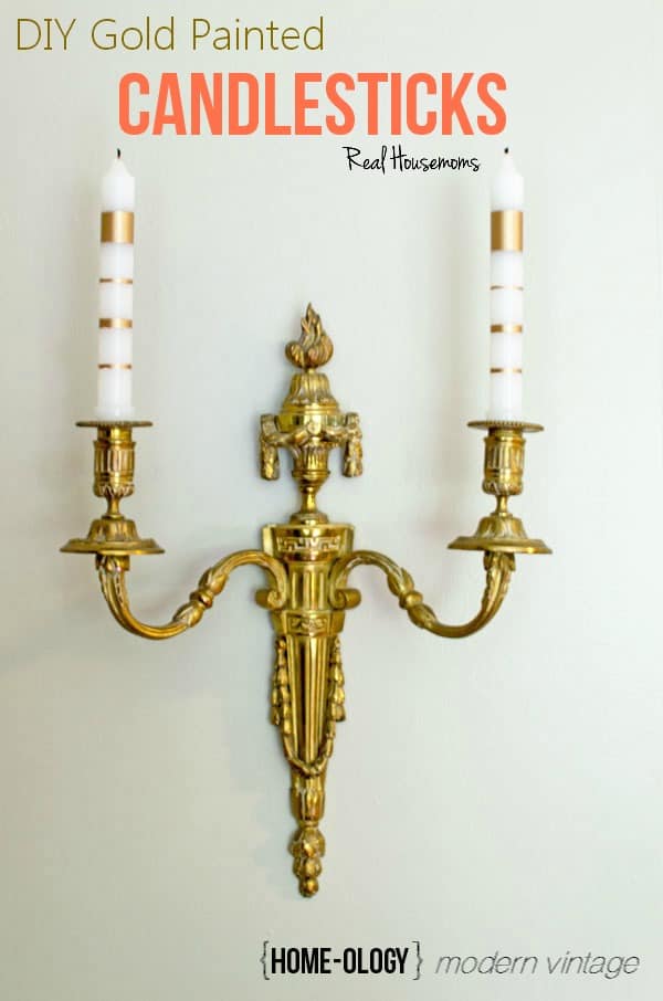 DIY Gold Painted Candlesticks | Real Housemoms