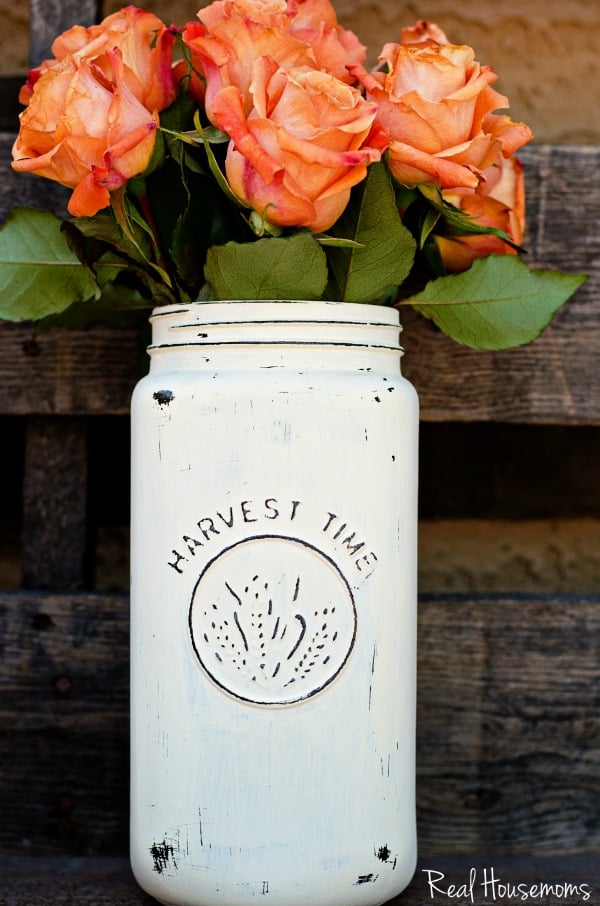 DIY Distressed Mason Jar Vase | Real Housemoms