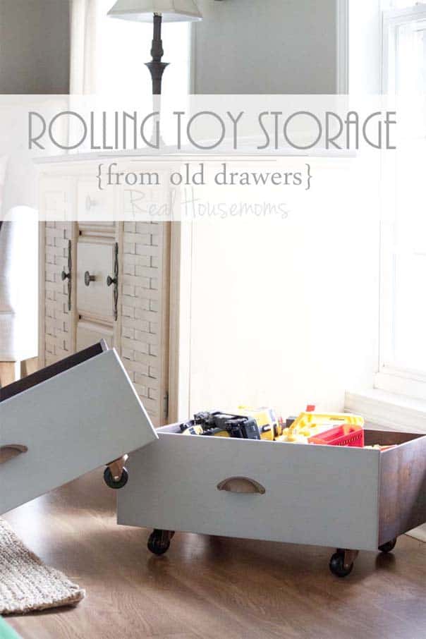 Rolling Toy Storage {from old drawers} | Real Housemoms