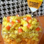 Candy Corn Treat Favors, Candy Corn Popcorn, with white yellow and orange popcorn layered to resemble candy corn