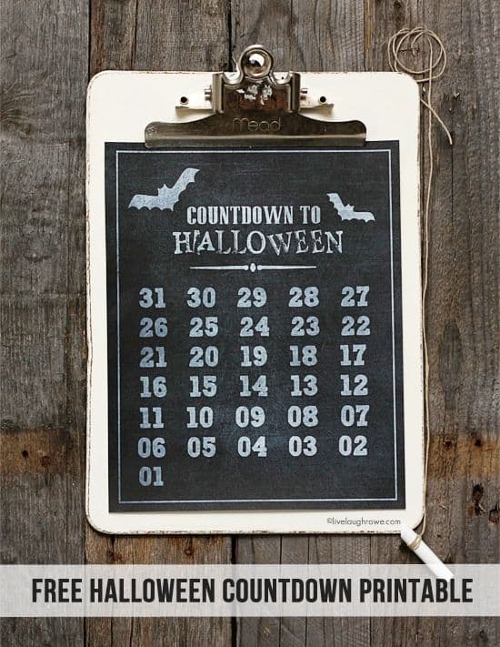 Countdown to Halloween Printable