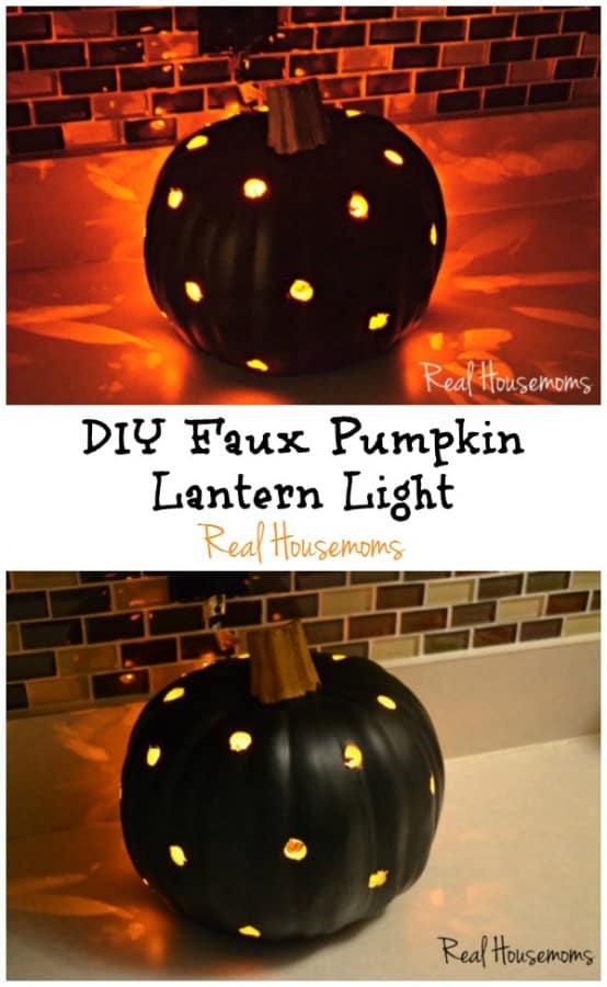 DIY Faux Pumpkin Lantern Light ⋆ Real Housemoms