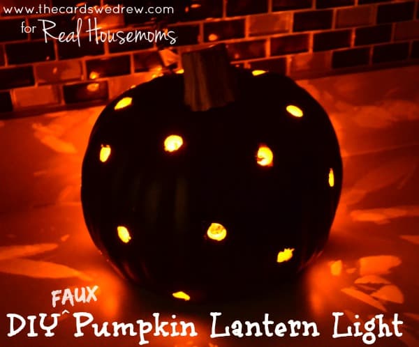 DIY Faux Pumpkin Lantern Light | Real Housemoms