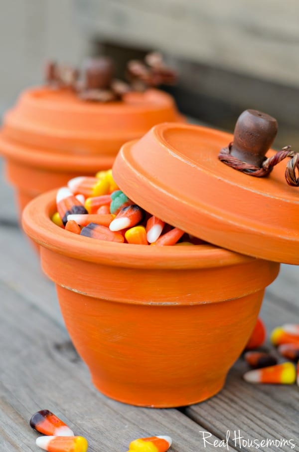 DIY Pumpkin Terracotta Pots | Real Housemoms