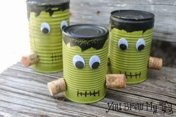 Frankenstein Upcycled Tin Cans
