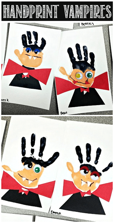 Handprint Vampire Halloween Craft for Kids