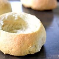 close up of Homemade Bread Bowls