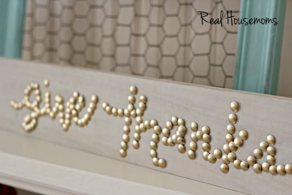 DIY Give Thanks Thumbtack Sign | Real Housemoms