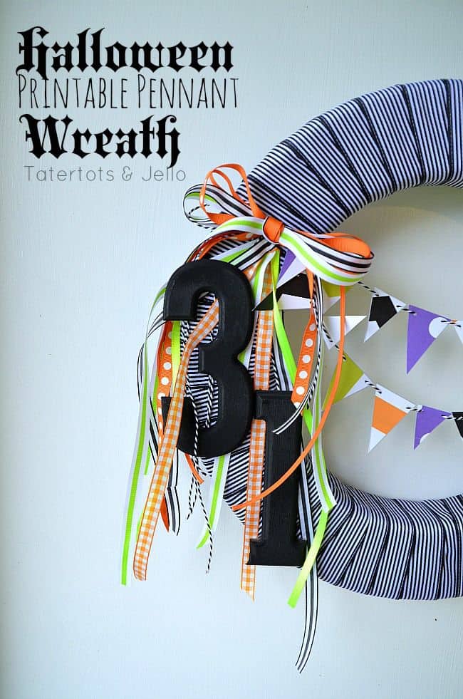 halloween printable pennant ribbon wreath