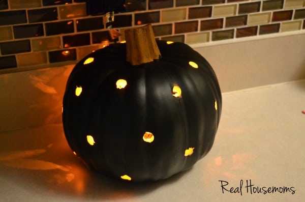 DIY Faux Pumpkin Lantern Light | Real Housemoms